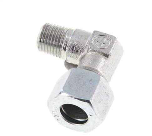 R 1/4'' Macho x 12L Codo de acero galvanizado de 90 grados 315 Bar DIN 2353