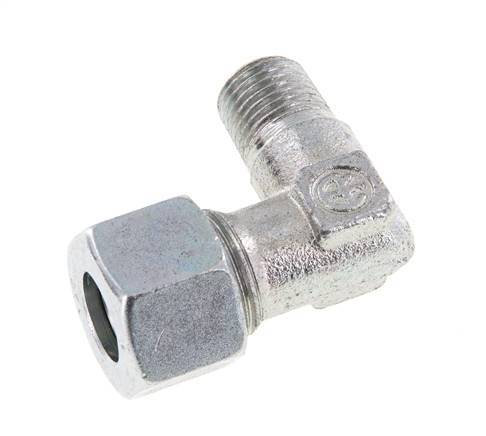 R 1/4'' Macho x 12L Codo de acero galvanizado de 90 grados 315 Bar DIN 2353