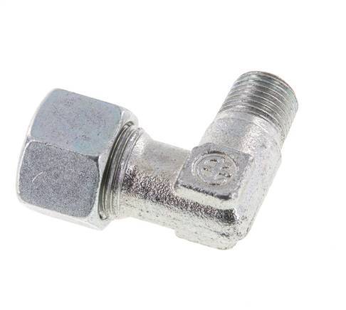 R 1/4'' Macho x 12L Codo de acero galvanizado de 90 grados 315 Bar DIN 2353