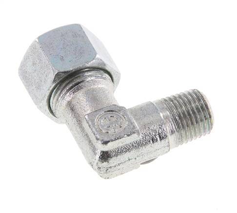 R 1/4'' Macho x 12L Codo de acero galvanizado de 90 grados 315 Bar DIN 2353