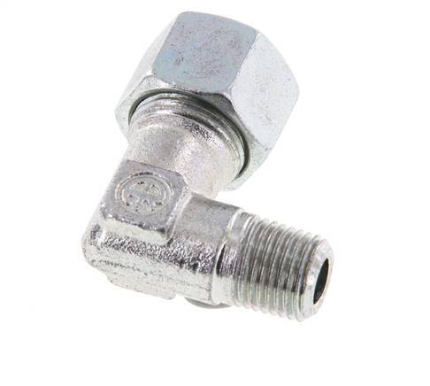R 1/4'' Macho x 12L Codo de acero galvanizado de 90 grados 315 Bar DIN 2353