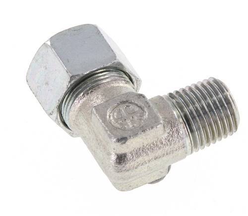 R 1/4'' Macho x 12LL Codo de 90 grados de acero galvanizado 100 Bar DIN 2353