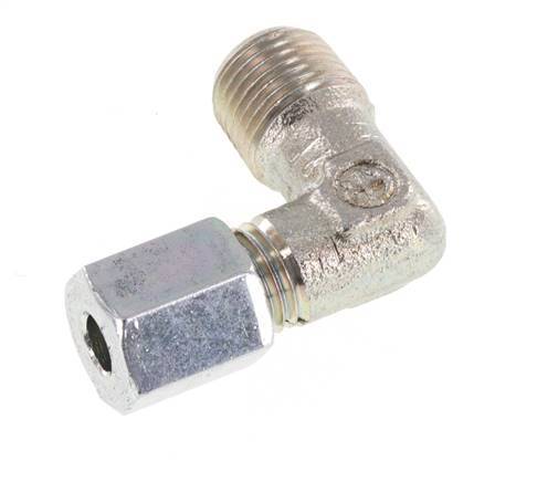 R 1/8'' Macho x 4LL Codo de 90 grados de acero galvanizado 100 Bar DIN 2353
