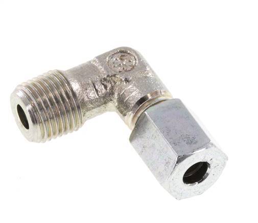 R 1/8'' Macho x 4LL Codo de 90 grados de acero galvanizado 100 Bar DIN 2353