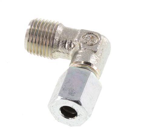 R 1/8'' Macho x 4LL Codo de 90 grados de acero galvanizado 100 Bar DIN 2353
