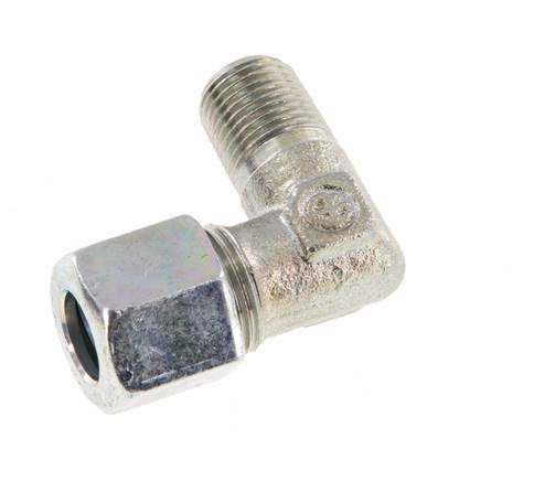 R 1/8'' Macho x 8LL Codo de 90 grados de acero galvanizado 100 Bar DIN 2353