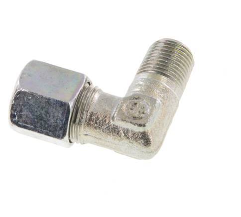 R 1/8'' Macho x 8LL Codo de 90 grados de acero galvanizado 100 Bar DIN 2353