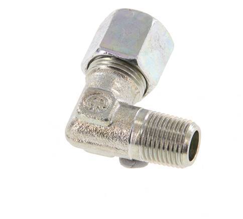 R 1/8'' Macho x 8LL Codo de 90 grados de acero galvanizado 100 Bar DIN 2353