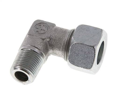 R 3/8'' Macho x 15L Codo de acero galvanizado de 90 grados 315 Bar DIN 2353