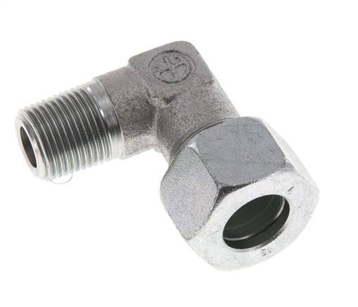 R 3/8'' Macho x 15L Codo de acero galvanizado de 90 grados 315 Bar DIN 2353