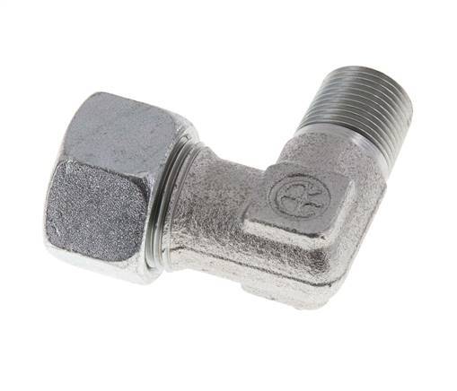 R 3/8'' Macho x 15L Codo de acero galvanizado de 90 grados 315 Bar DIN 2353