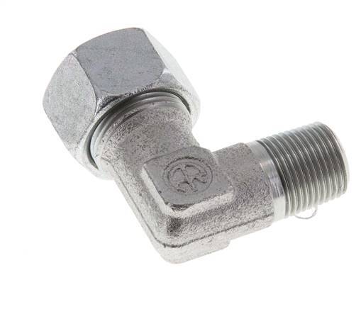 R 3/8'' Macho x 15L Codo de acero galvanizado de 90 grados 315 Bar DIN 2353