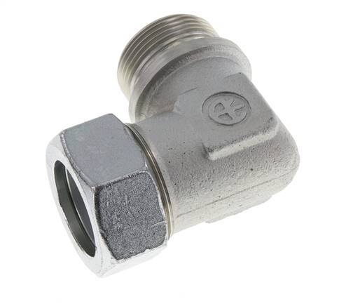 G 1 1/4'' Macho x 35L Codo de 90 grados de acero galvanizado 160 Bar DIN 2353