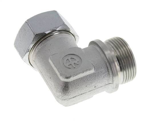 G 1 1/4'' Macho x 35L Codo de 90 grados de acero galvanizado 160 Bar DIN 2353