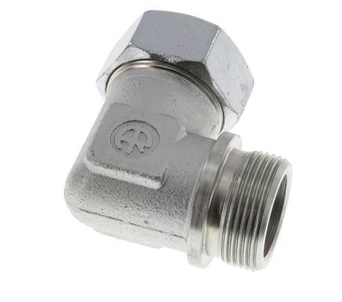 G 1 1/4'' Macho x 35L Codo de 90 grados de acero galvanizado 160 Bar DIN 2353