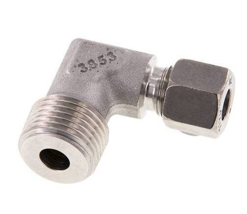 R 1/2'' Macho x 8L Codo de 90 grados de acero inoxidable 315 Bar DIN 2353