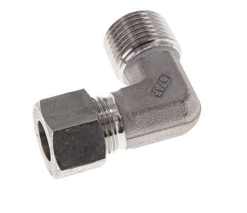 R 1/2'' Macho x 12L Codo de 90 grados de acero inoxidable 315 Bar DIN 2353