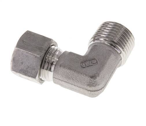 R 1/2'' Macho x 12L Codo de 90 grados de acero inoxidable 315 Bar DIN 2353
