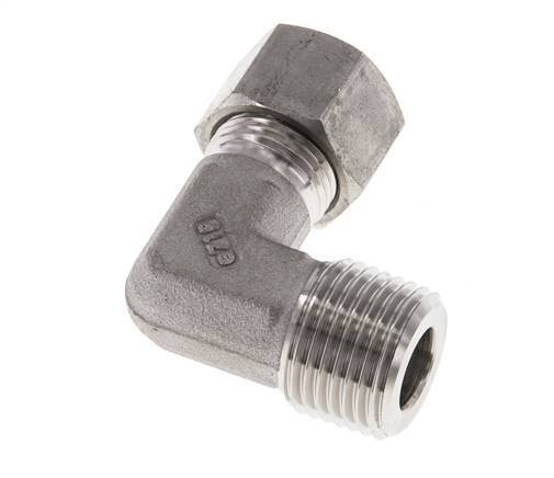 R 1/2'' Macho x 12L Codo de 90 grados de acero inoxidable 315 Bar DIN 2353