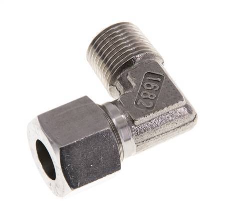 R 1/2'' Macho x 14S Codo de 90 grados de acero inoxidable 630 Bar DIN 2353