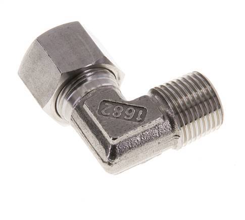 R 1/2'' Macho x 14S Codo de 90 grados de acero inoxidable 630 Bar DIN 2353