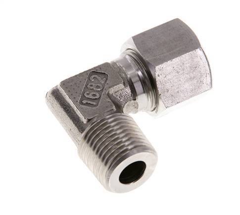 R 1/2'' Macho x 14S Codo de 90 grados de acero inoxidable 630 Bar DIN 2353