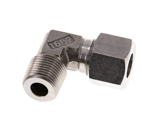 R 1/2'' Macho x 14S Codo de 90 grados de acero inoxidable 630 Bar DIN 2353