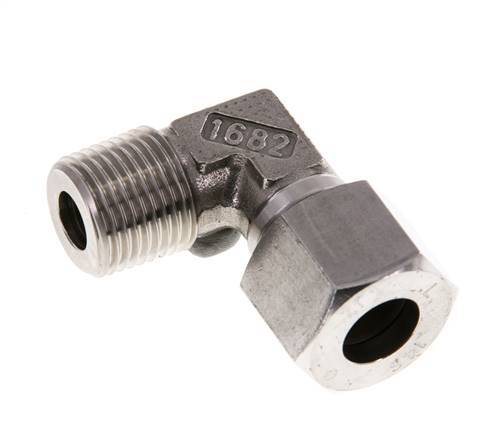 R 1/2'' Macho x 14S Codo de 90 grados de acero inoxidable 630 Bar DIN 2353