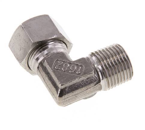 R 1/2'' Macho x 15L Codo de 90 grados de acero inoxidable 315 Bar DIN 2353