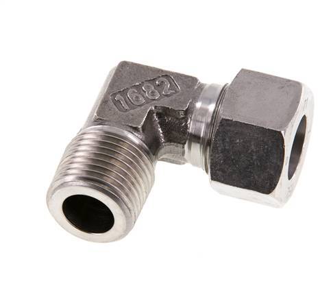 R 1/2'' Macho x 15L Codo de 90 grados de acero inoxidable 315 Bar DIN 2353