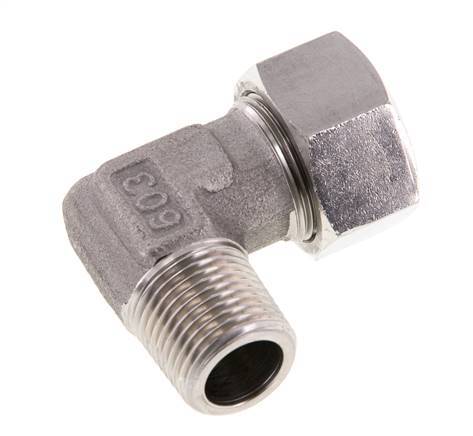 R 1/2'' Macho x 18L Codo de 90 grados de acero inoxidable 315 Bar DIN 2353