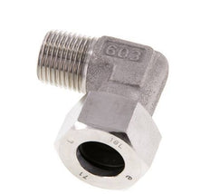 R 1/2'' Macho x 18L Codo de 90 grados de acero inoxidable 315 Bar DIN 2353