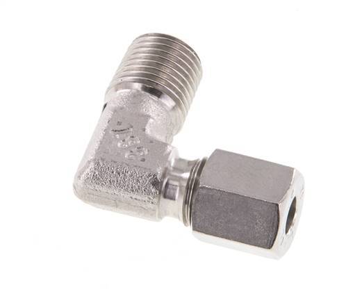 R 1/4'' Macho x 6L Codo de 90 grados de acero inoxidable 315 Bar DIN 2353