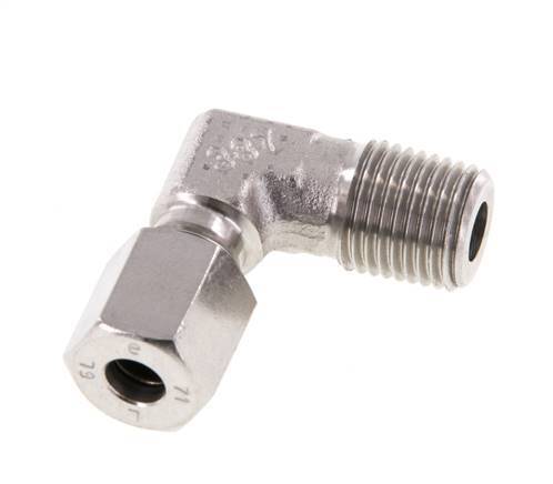 R 1/4'' Macho x 6L Codo de 90 grados de acero inoxidable 315 Bar DIN 2353