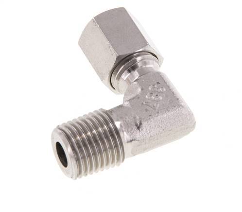 R 1/4'' Macho x 6L Codo de 90 grados de acero inoxidable 315 Bar DIN 2353