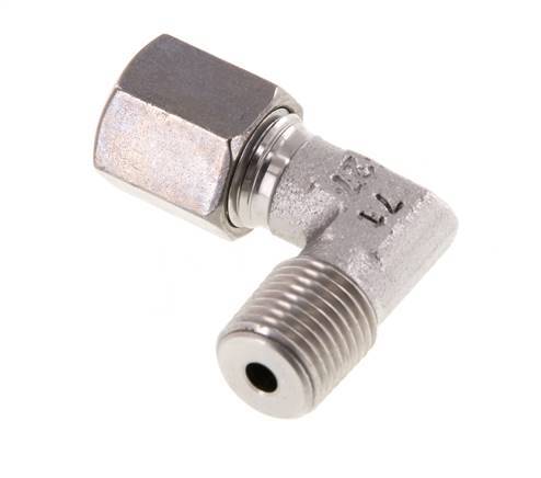 R 1/4'' Macho x 6S Codo de 90 grados de acero inoxidable 630 Bar DIN 2353