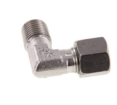 R 1/4'' Macho x 8L Codo de 90 grados de acero inoxidable 315 Bar DIN 2353