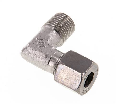 R 1/4'' Macho x 8L Codo de 90 grados de acero inoxidable 315 Bar DIN 2353