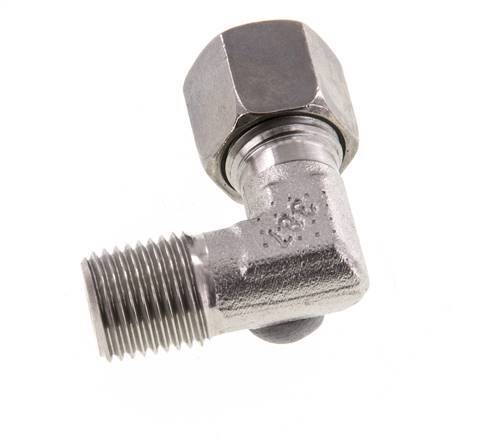 R 1/4'' Macho x 8L Codo de 90 grados de acero inoxidable 315 Bar DIN 2353