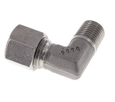 R 1/4'' Macho x 10L Codo de 90 grados de acero inoxidable 315 Bar DIN 2353