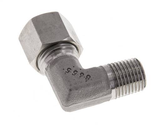 R 1/4'' Macho x 10L Codo de 90 grados de acero inoxidable 315 Bar DIN 2353
