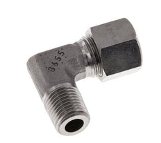 R 1/4'' Macho x 10L Codo de 90 grados de acero inoxidable 315 Bar DIN 2353