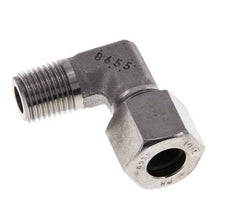 R 1/4'' Macho x 10L Codo de 90 grados de acero inoxidable 315 Bar DIN 2353