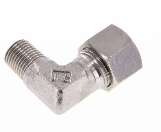 R 1/4'' Macho x 12L Codo de 90 grados de acero inoxidable 315 Bar DIN 2353
