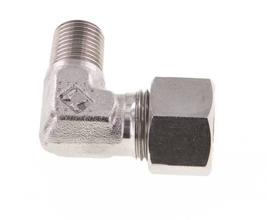 R 1/4'' Macho x 12L Codo de 90 grados de acero inoxidable 315 Bar DIN 2353