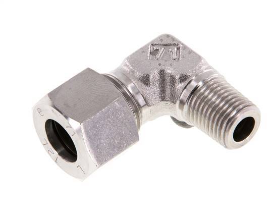R 1/4'' Macho x 12L Codo de 90 grados de acero inoxidable 315 Bar DIN 2353