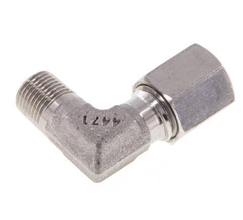 R 1/8'' Macho x 6L Codo de 90 grados de acero inoxidable 315 Bar DIN 2353