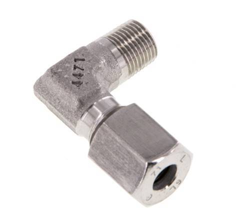 R 1/8'' Macho x 6L Codo de 90 grados de acero inoxidable 315 Bar DIN 2353