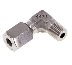 R 1/8'' Macho x 6L Codo de 90 grados de acero inoxidable 315 Bar DIN 2353