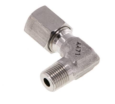 R 1/8'' Macho x 6L Codo de 90 grados de acero inoxidable 315 Bar DIN 2353